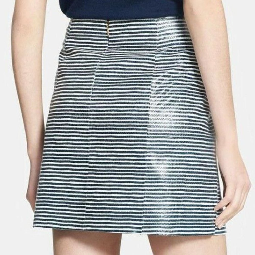 Tory Burch NEW Skirt Stripe Embossed Leather Mini NWT Women's 4 🎉HP🎉 - Picture 5 of 16